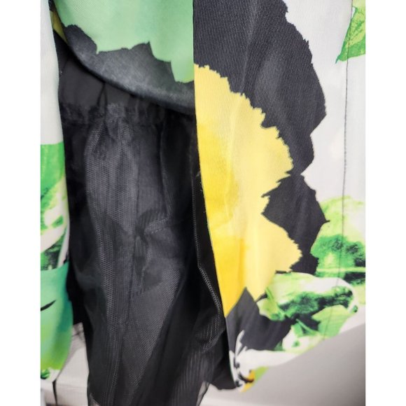 Eliza J. Women's Sz. 8 Black & Floral Fit & Flare Sleeveless Dress - Picture 4 of 8